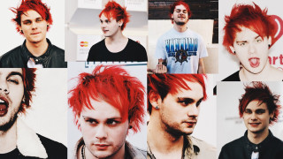 Red hair piercings man collage - a tongue free wallpaper