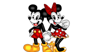 Mickey minnie cartoon red bow - their head free wallpaper