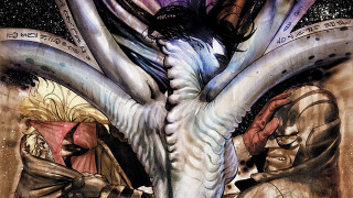 Giant white animal horns man - michael kaluta free wallpaper