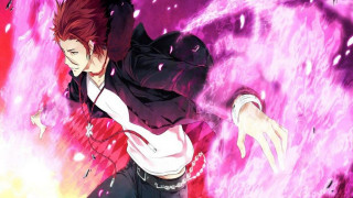 Man black jacket pink flame - white shirt free wallpaper