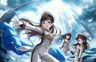 Women sailor outfits blue sky - anne said free wallpaper