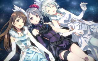 Anime girls star filled sky - two anime girl free wallpaper