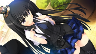 Girl black hair black dress 2 - a street free wallpaper