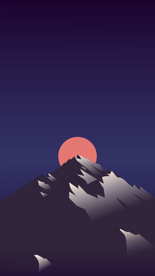 Red sunset mountain red moon - a mountain top free wallpaper