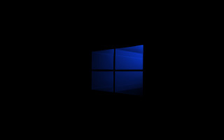 Dark background blue window black - minimalist free wallpaper