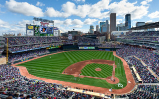 Baseball stadium crowd fans field - widescreen free wallpaper