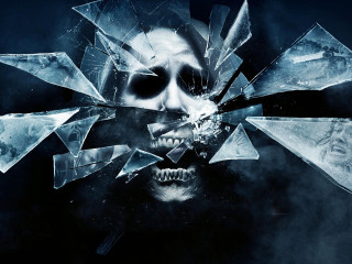 Skull broken face glass pieces - glass free wallpaper