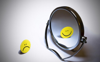 Mirror smiley yellow balls wall 2 - a smiley face free wallpaper