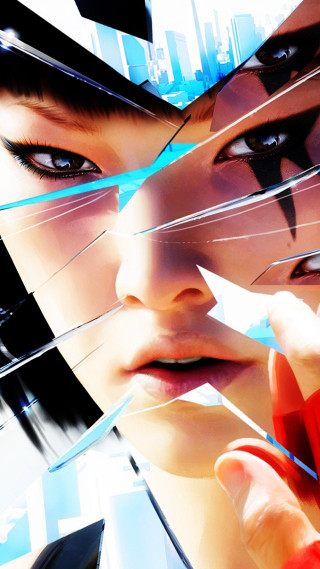 Futuristic woman city broken glass - futuristic free wallpaper