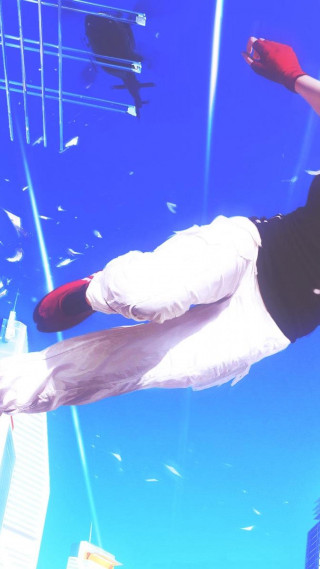 Skateboarder airborne trick hands feet - his foot free wallpaper