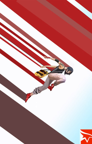 Woman costume flying red white - background behind her free wallpaper