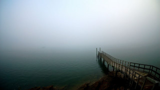 Pier foggy water body boat - a foggy day free wallpaper