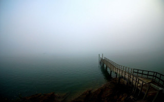 Pier foggy day people boat - a foggy day free wallpaper