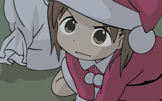 Girl santa hat lying hand - eye free wallpaper for desktop