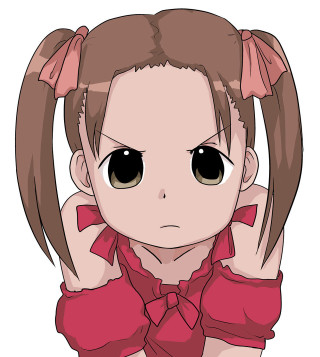 Cartoon girl big eyes bow - an anime drawing free wallpaper