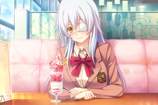 Woman sitting table drink hand - aguri uchida free wallpaper