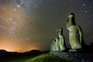Rocks grass night sky stars - top of a grass free wallpaper