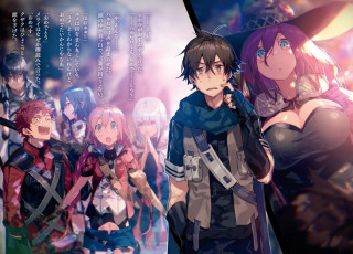 Anime characters crowd people behind - a crowd of people free wallpaper