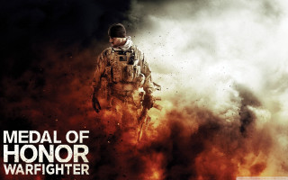 Soldier walking fire filled sky - a fire free wallpaper