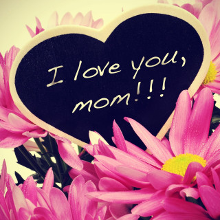 Heart pink flowers love mom - mom free wallpaper
