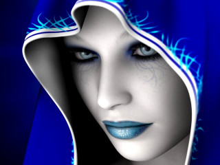 Woman blue makeup hooded hoodie - blue eye free wallpaper