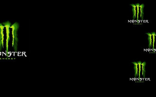 Black background green monster logo - a monster logo free wallpaper