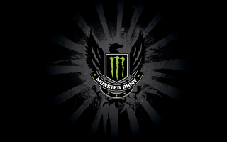 Monster logo black background green - the right side free wallpaper