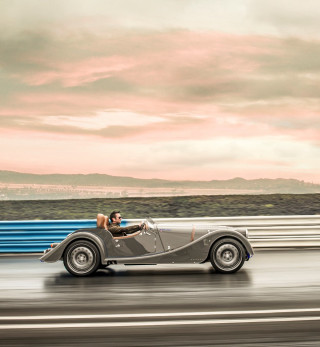 Vintage car driving road sky - a road free wallpaper