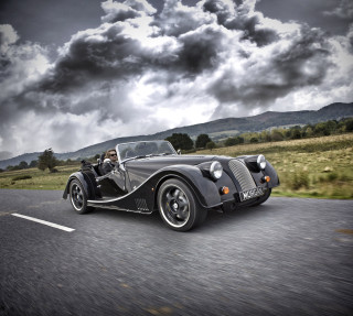 Vintage car driving road cloudy - cloudy free wallpaper