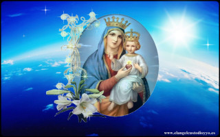 Mother child sky star blue - radiant free wallpaper