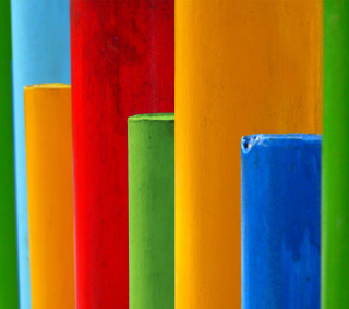 Colorful poles blue red group - the middle free wallpaper