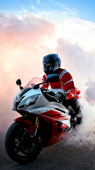 Man motorcycle helmet jacket space - a cloudy day free wallpaper