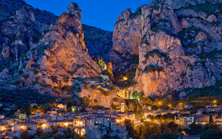 Village night mountains lights beautiful - surrounding free wallpaper