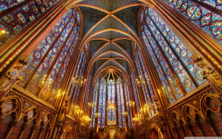 Cathedral stained glass ceiling chandelier - a cathedral free wallpaper