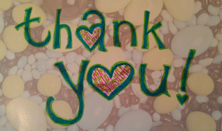 Heart thank you green heart - mail art free wallpaper