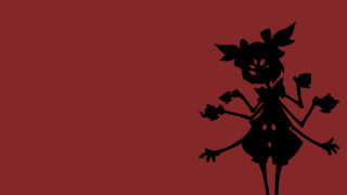 Black red silhouette girl flowers - flower free wallpaper