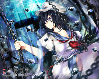 Anime character hat chain white - a red tie free wallpaper