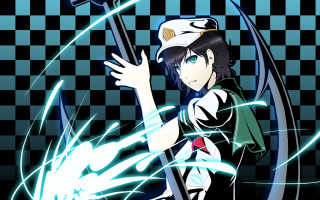 Person sword checkered background blue - a person holding free wallpaper
