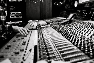 Sound studio blackwhite city fence - studio free wallpaper