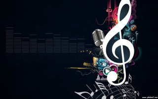 Musical note symbols microphone black - artgem free wallpaper