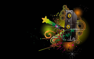 Black background speaker star design - felipe seade free wallpaper
