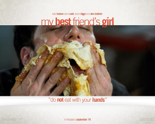 Man eating food caption above - a piece of food free wallpaper
