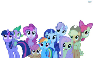 Little ponies standing white background - a white background free wallpaper