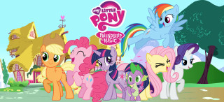 Little ponies group house rainbow - little pony free wallpaper