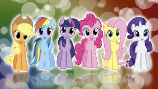 Little ponies row colorful background - pop surrealism free wallpaper