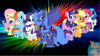 Little ponies black background rainbow 3 - david gilmour blythe free wallpaper