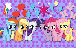 Little ponies purple background hearts - heart free wallpaper