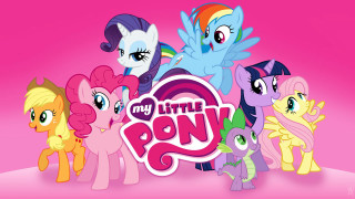 Little ponies group pink background - little pony free wallpaper