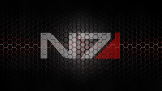 Red white logo black background 2 - hexagonal free wallpaper