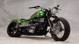 Green motorcycle red rim cement - ed roth free wallpaper